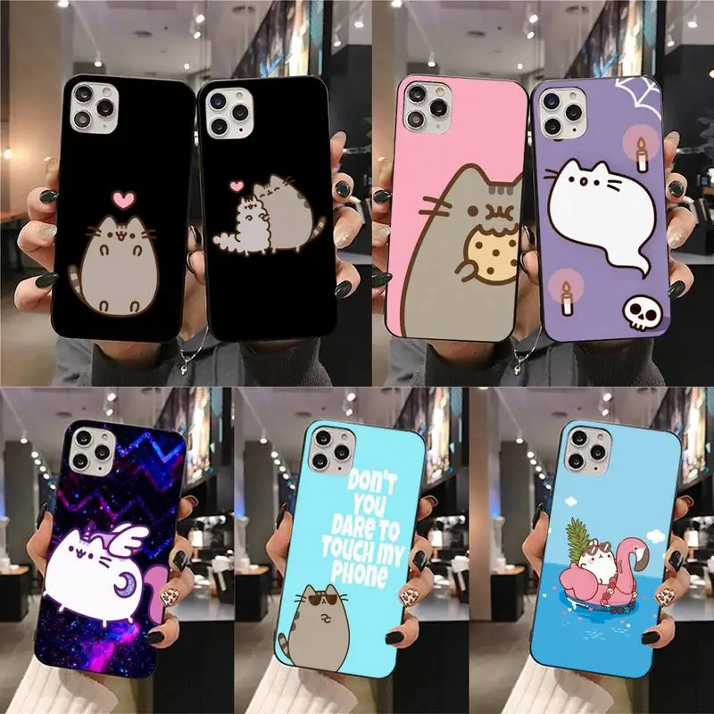 

Cute Pusheen Cartoon Cat Phone Case For iphone 13 12 11 Pro Mini XS Max 8 7 Plus X SE 2020 XR cover