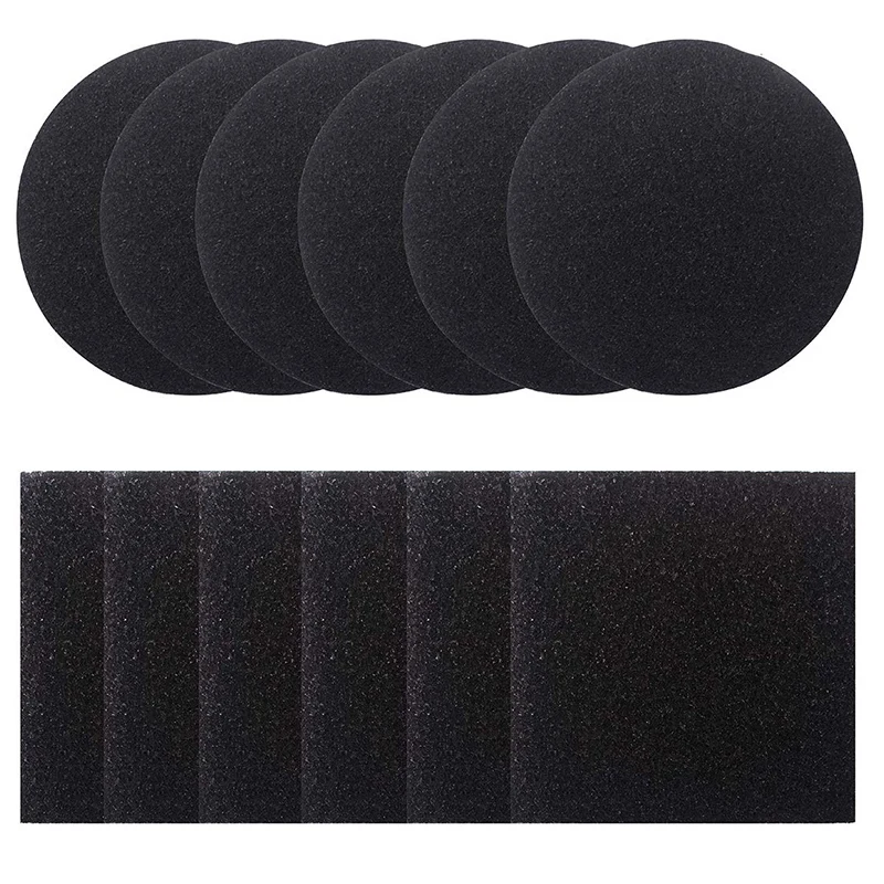 EAS-12 Pieces Compost Pail Replacement Filters Filter Home Bucket Refill Sets 6 Round and Square(Black) 6.5 Inch D | Бытовая техника