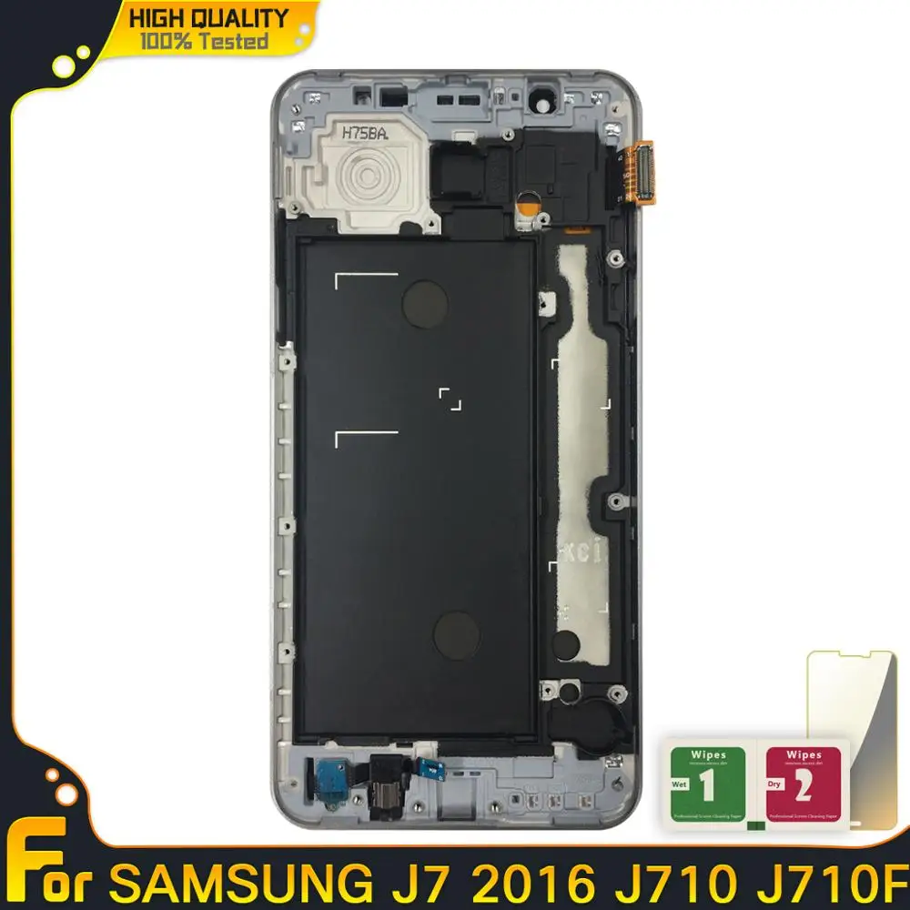 ЖК дисплей с рамкой для Samsung Galaxy J7 2016 J710 сменный сенсорный дигитайзер в сборе J710F