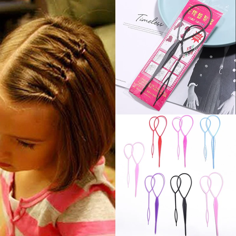 

Popular 1 Set Ponytail Creator Plastic Loop Styling Tools Black Topsy Pony Topsy Tail Clip Hair Braid Maker Styling Tool Fashion