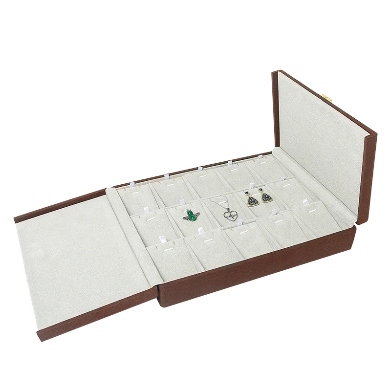 Popular old style Jewelry Display Casket Brown Pendant set box wedding for Tasteful lady ring necklace bracelet box