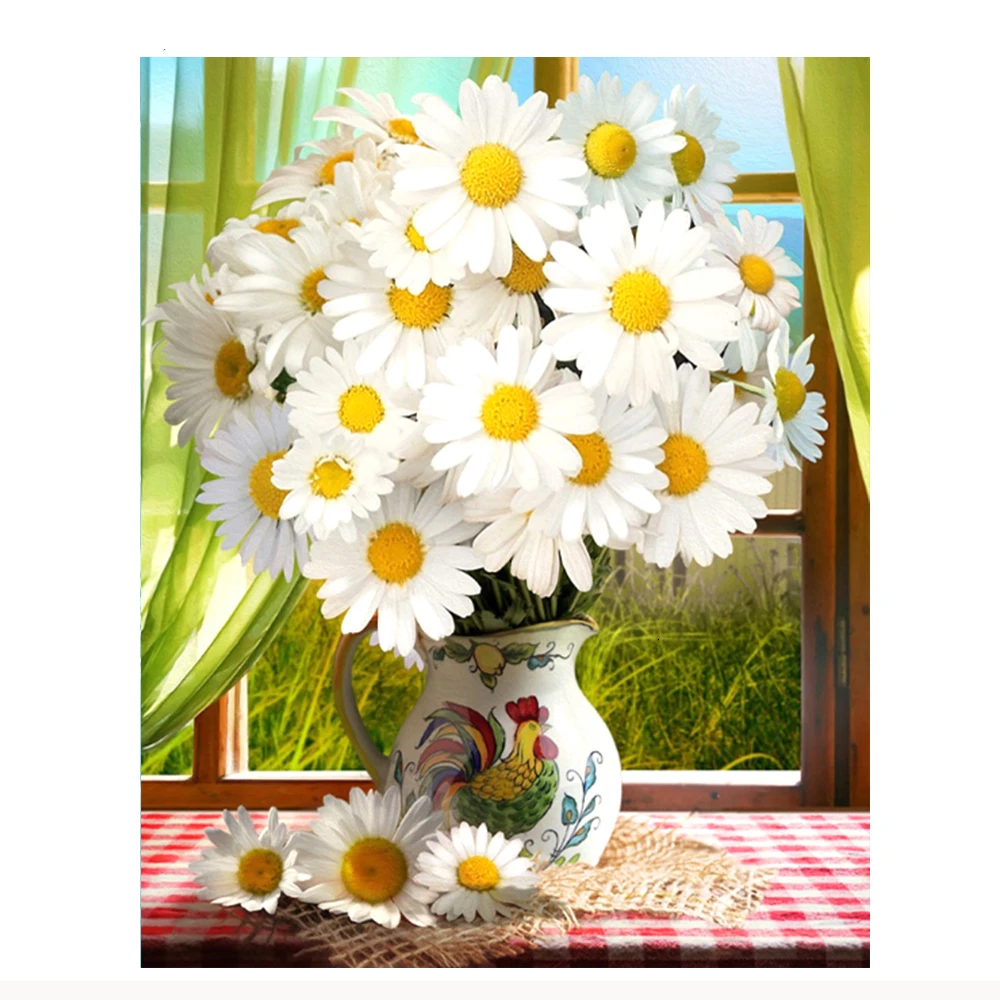 Новый Пейзаж 5D алмазная живопись &quot маленькое солнце белое платье с цветочным