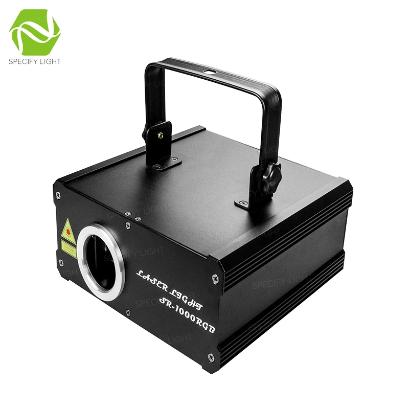 DMX 512 2D + 3D многоцветный 1 Вт RGB лазерный светильник DJ сценический алюминиевый
