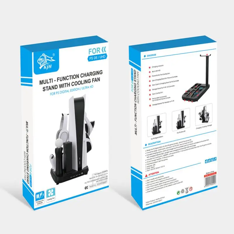 

Dual Controller Charger Console Vertical Cooling Stand Charge Station For Playstation 5 For PS5 Charging Dock Station Fan Cooler