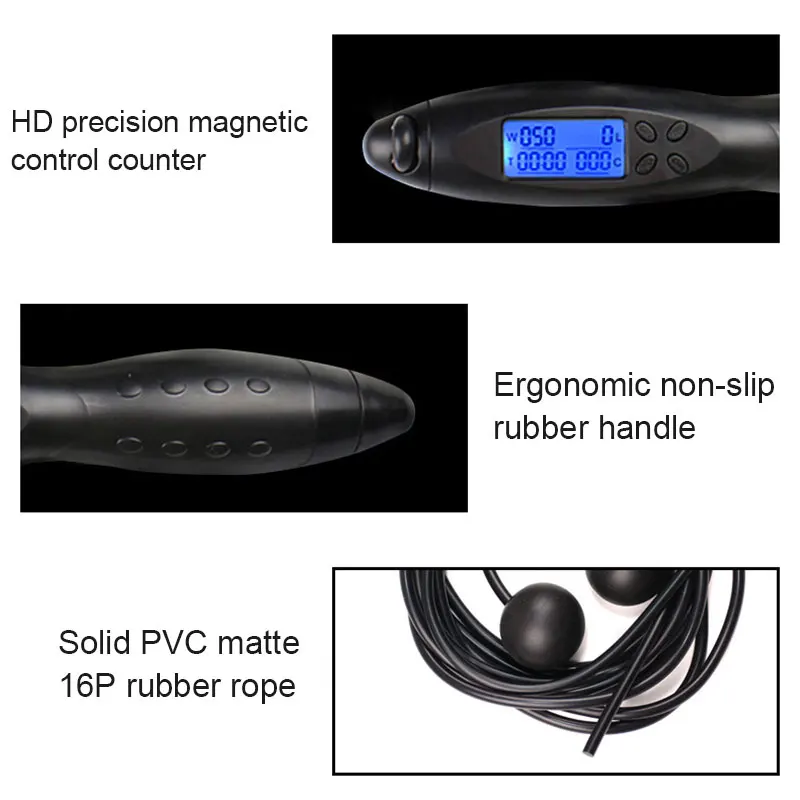 Новая цифровая скакалка Счетный счетчик времени Скакалка Счетчик калорий для