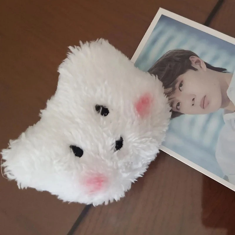 

2021 Korean Lovely White Plush Bear Blush Brooches For Women Couple Daily Party Round Brooch Adorable Coat Accessories Cute