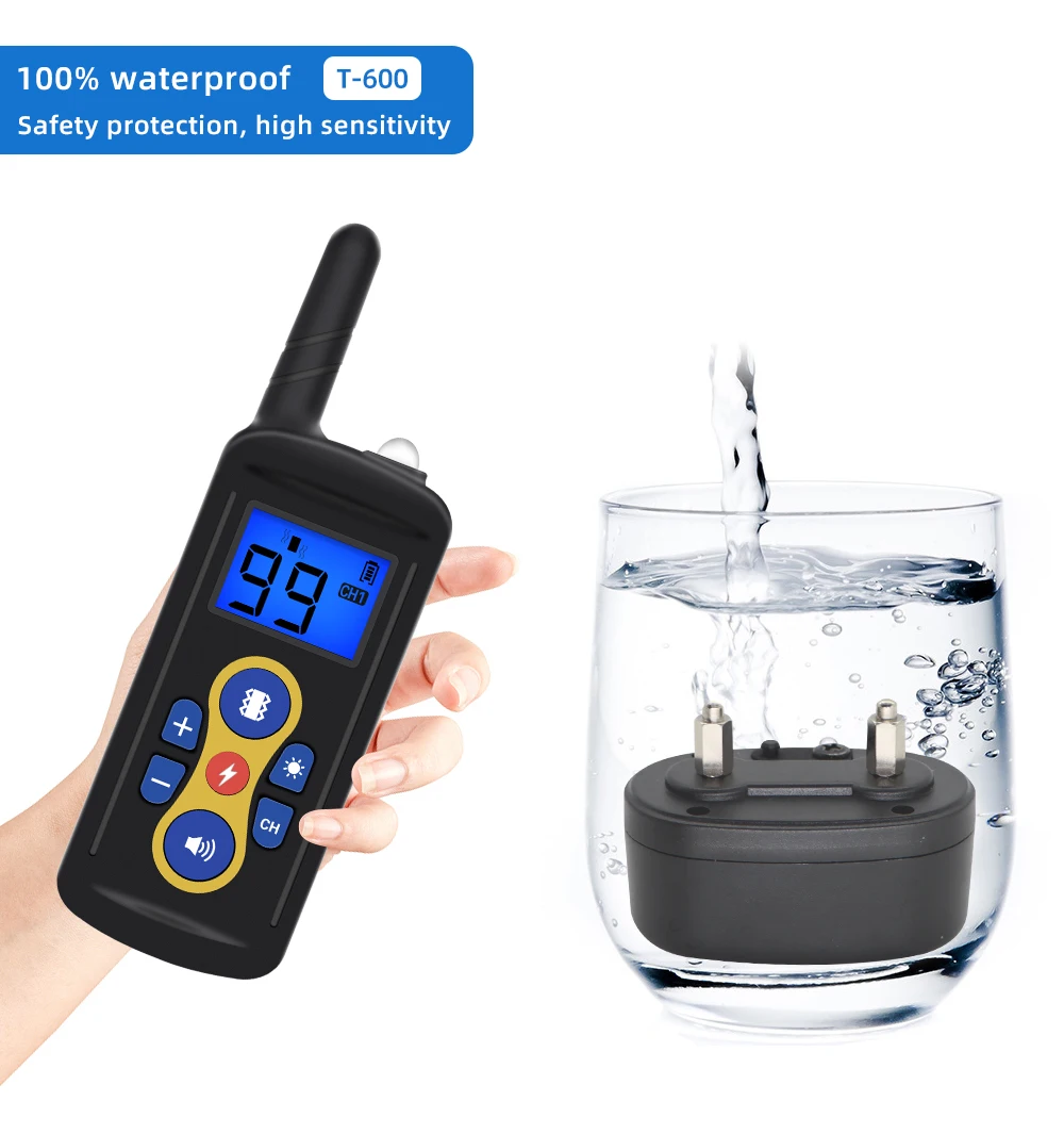 800YD T-600 Electric Dog Training Collar 800M Remote Control Device Backlight Display Waterproof Rechargeable Shock | Дом и сад