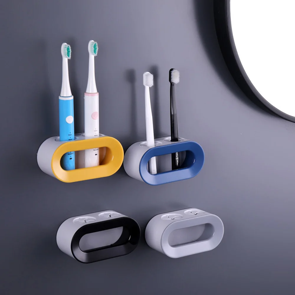 

Double Hole Toothbrush Rack Bathroom Electric Toothbrush Holder Punch-free Toothbrush Storage Rack
