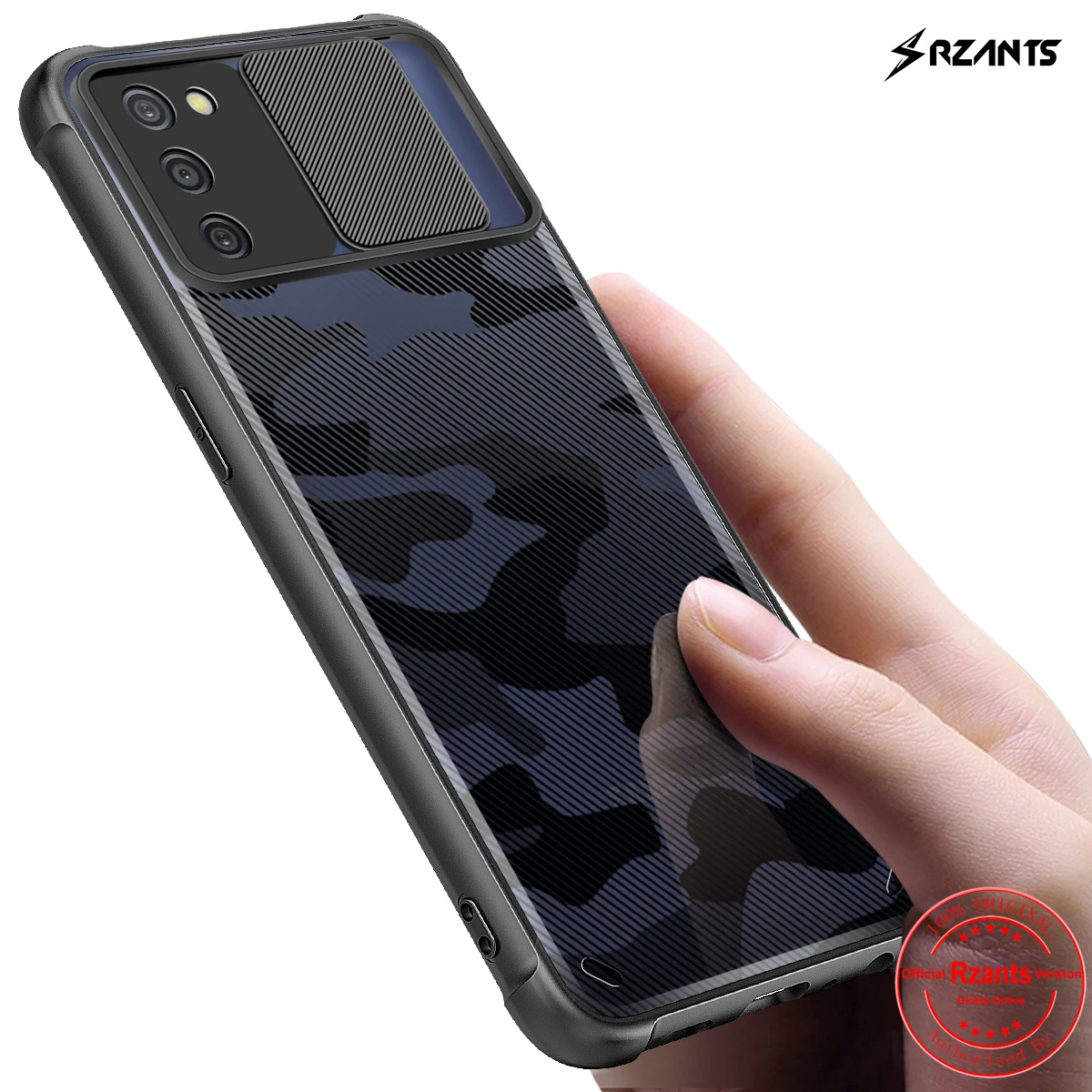 

Жесткий чехол Rzants для Samsung Galaxy A03S [Камуфляжный объектив] защитный тонкий кристально прозрачный чехол