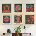 70s богемная красочная психоделическая стена искусство Искусство ретро тело орган квадратная картина на холсте гостиная домашний декор