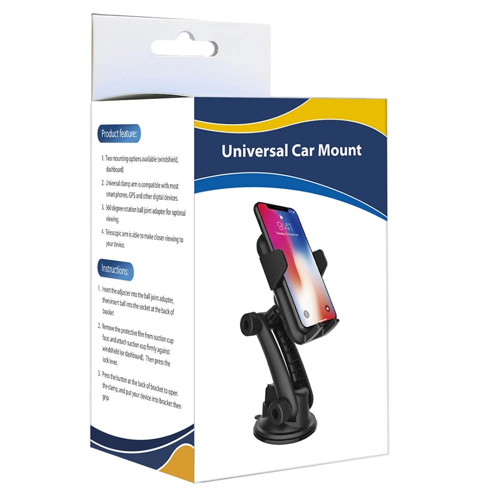 Автомобильный держатель для мобильного телефона с поворотом на 360 градусов