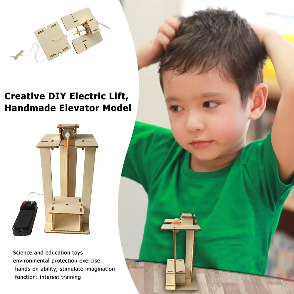 

DIY Remote Control Electric Lift Elevator Kids Science Toys Experiment Kits Creative STEM Education Innovation School Project