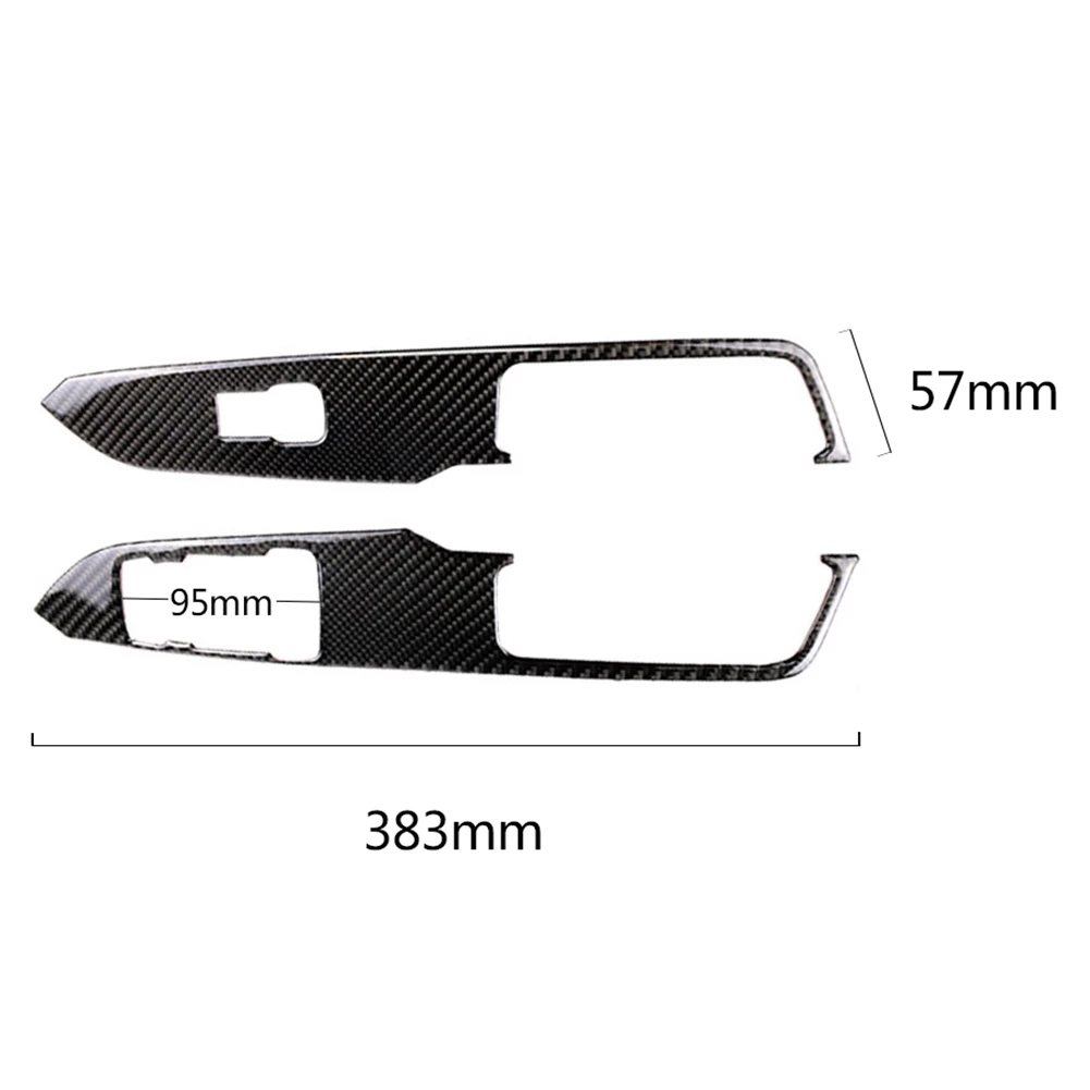 

2Pcs Carbon Fiber Car Window Lift Switch Panel Stickers for Mustang 2015-2019