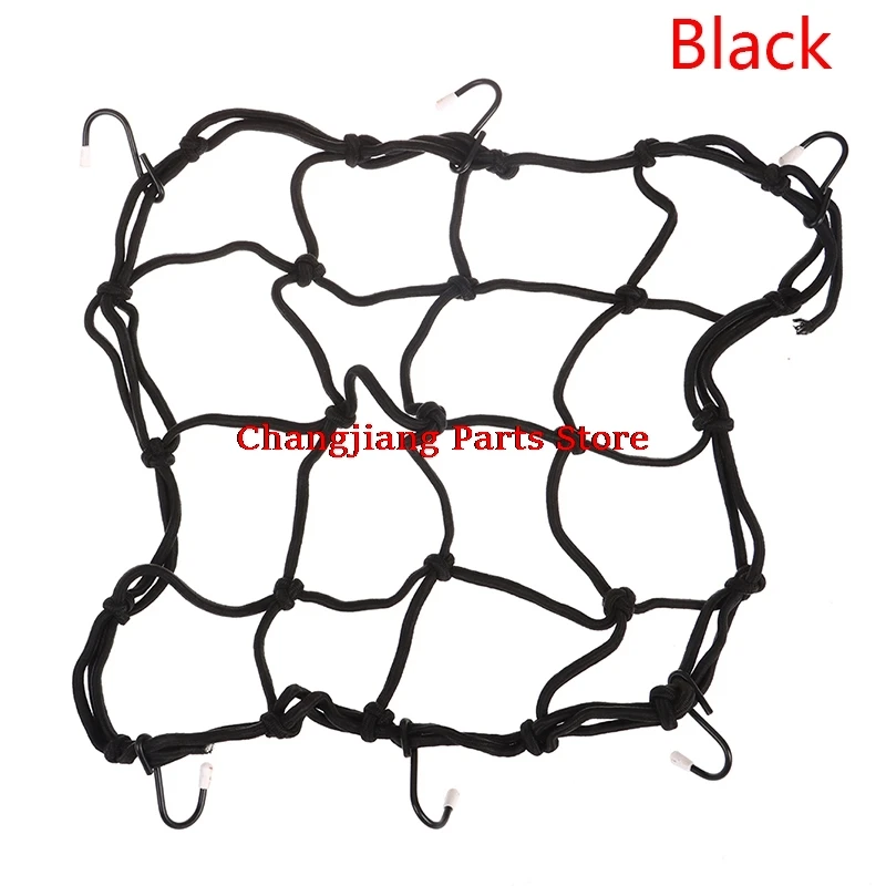

1PC Motorcycle Luggage Net Bag 30*30cm 6 Hooks Motorbike Helmet Hold down Fuel Tank Luggage Mesh Web Storage Organizer