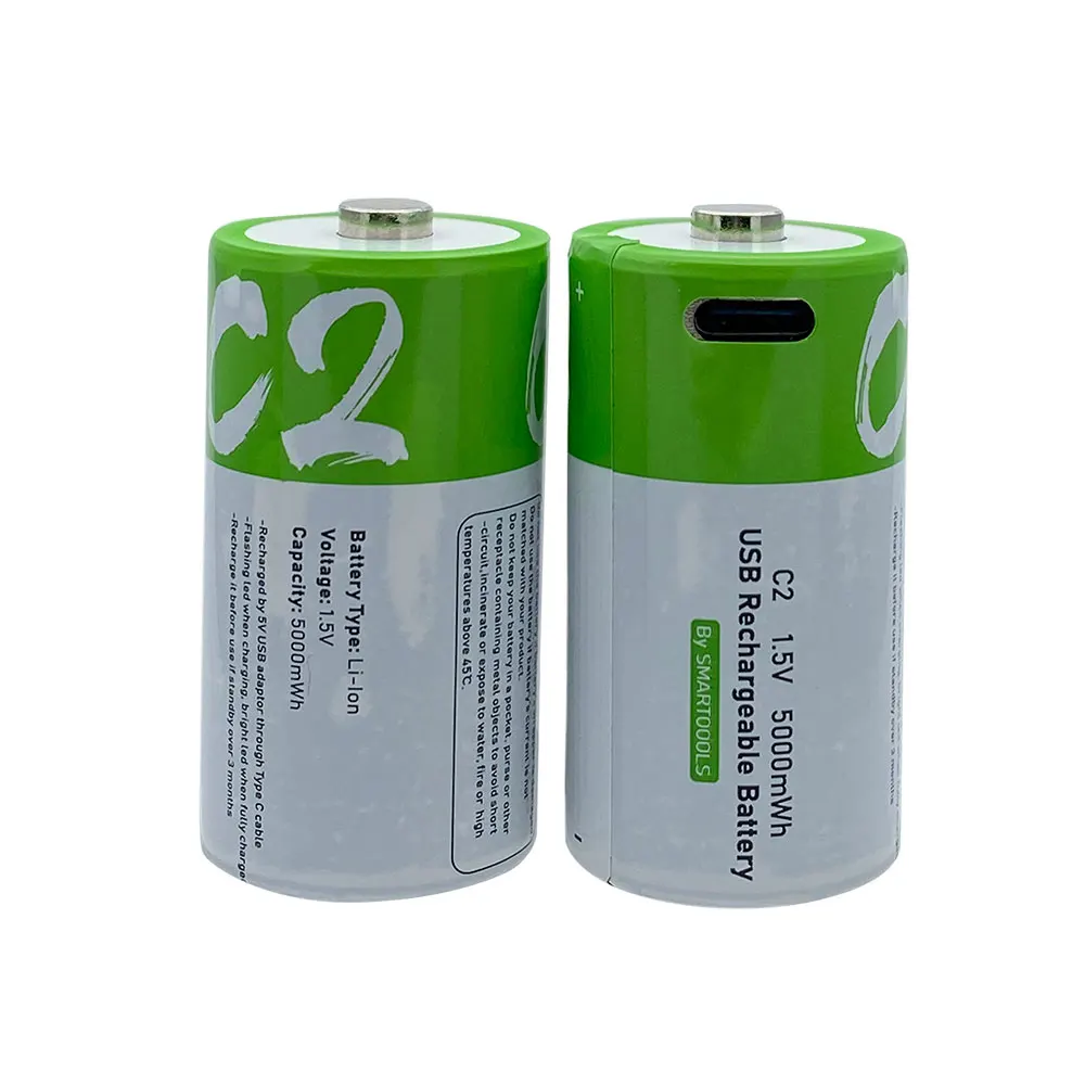 Новый размер C 1 5 V 5000mWh Универсальный Micro USB зарядные батареи перезаряжаемые литий