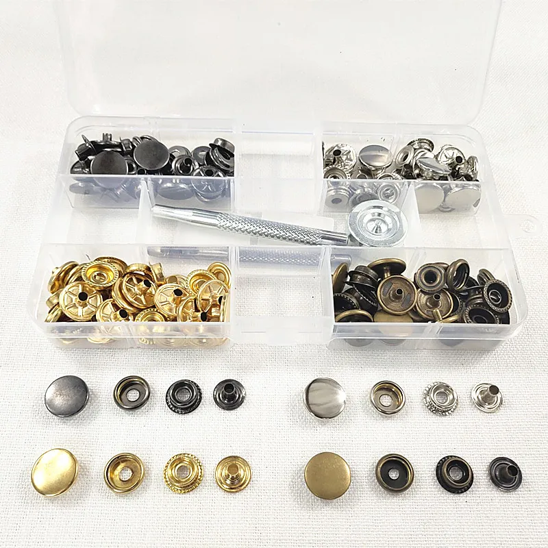 40 наборов кнопочных застежек темная пряжка инструмент для крепления ремня