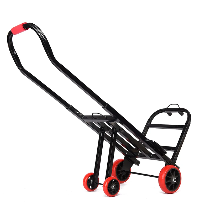 Portable Folding Collapsible Dolly, Grocery Shopping Cart, Heavy Duty Utility Wagon with 4 Rubber Wheels