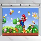 Фотофон Nitree Супер Марио Детский День Рождения фотография декорация флаг Прямая поставка виниловый реквизит для фотостудии