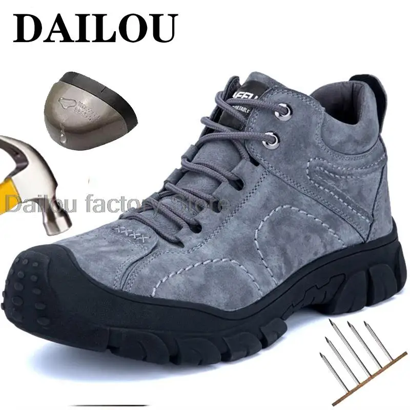 

Steel Toe Safety Boots for Men Work Shoes Winter Warm Waterproof Work Boots Industrial Safety Shoes Men Construction Sneakers