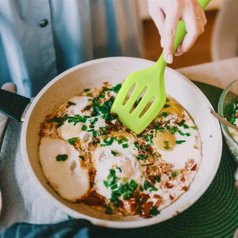 2PCS Silicone Cooking Spatula Slotted Turner Nonstick ​Heat Resistant Shovel Kitchen Utensil (Random Color)​ | Дом и сад