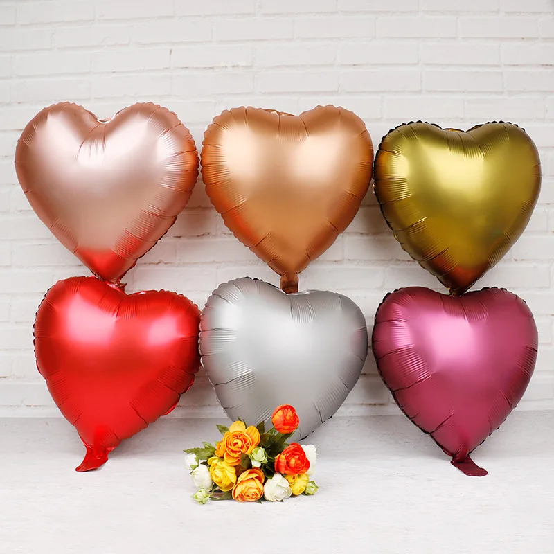 

5pcs 18 Inch Rose Gold Love Metallic Balloons Heart Shape Wedding Decoration Birthday Party Foil Ballon Toys Helium Air Globos