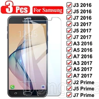 9h 3pcs protective glass for samsung galaxy j3 j4 j5 j7 a3 a5 a7 2016 2017 prime a51 a71 tempered screen protector glass film