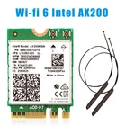 Wi-Fi 6 Двухдиапазонная беспроводная карта 3000Mbps для Intel AX200 M.2 Bluetooth 5,0 2,4G5 ГГц 802.11acax AX200NGW Wi-Fi адаптер Антенна