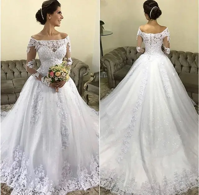 

Vestido De Noiva сексуальный, кружевной, с аппликацией бисером свадебное платье 2020 Новый развертки поезд отвесная Кнопка Обложка свадебное платье