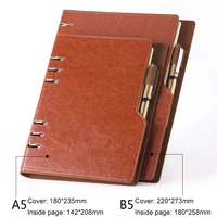 notebook a5 b5 leather journal annual planner 2020 spiral agenda personal diary binder pocket organizer for stationery