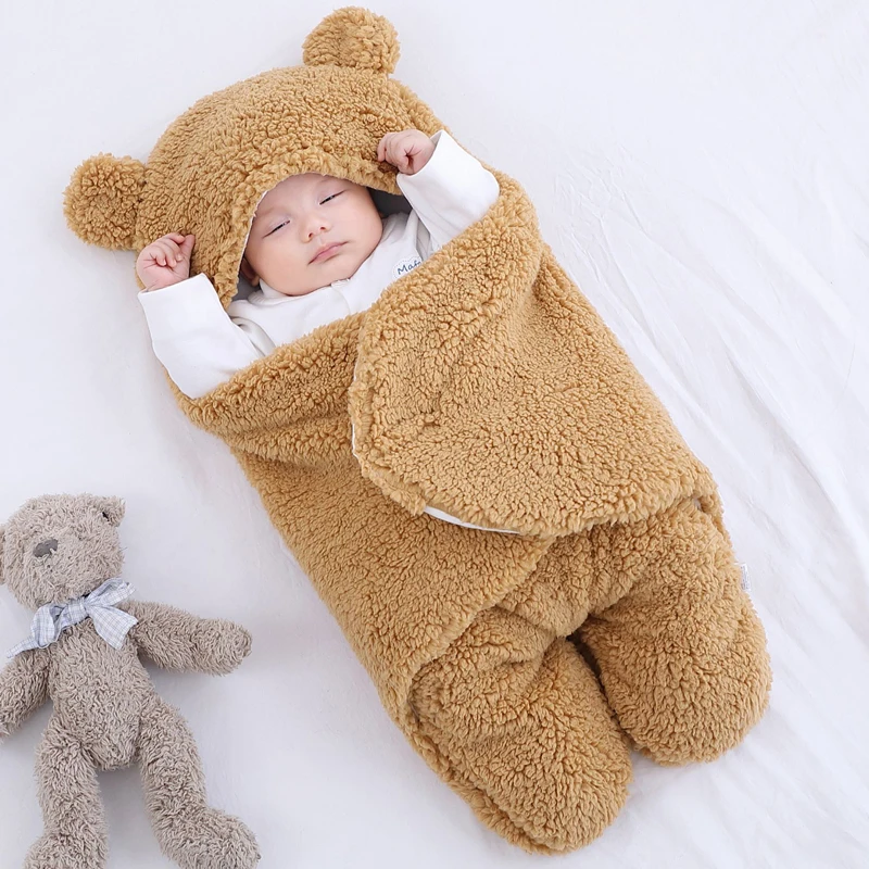 

Детский спальный мешок Кокон для новорожденных хлопковый зимний сверхмягкий пушистый флисовый спальный мешок для 3-6 месяцев однотонный сп...