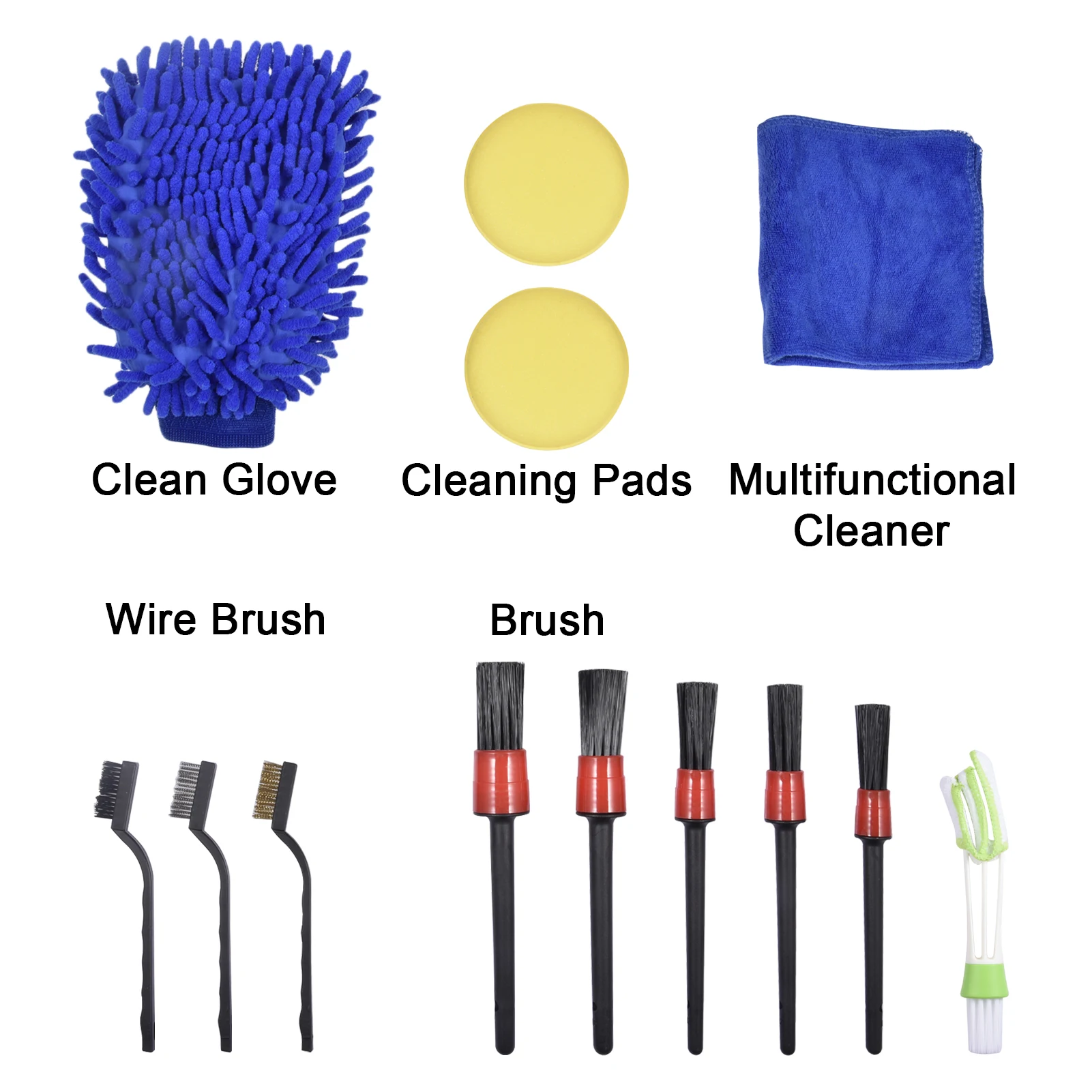 

Car Detailing Brush kit Auto Dirt Dust Detail Cleaning Brush Washing Gloves Towels For Car Motorcycle Leather Air Vents Cleaning