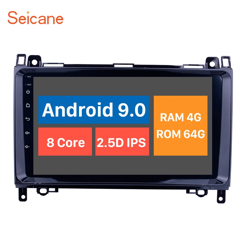 Автомагнитола Seicane 9 &quot Android 0 HD GPS для Mercedes Benz A W169 A150 A160 A170 A180 A200 с 4 Гб + 64