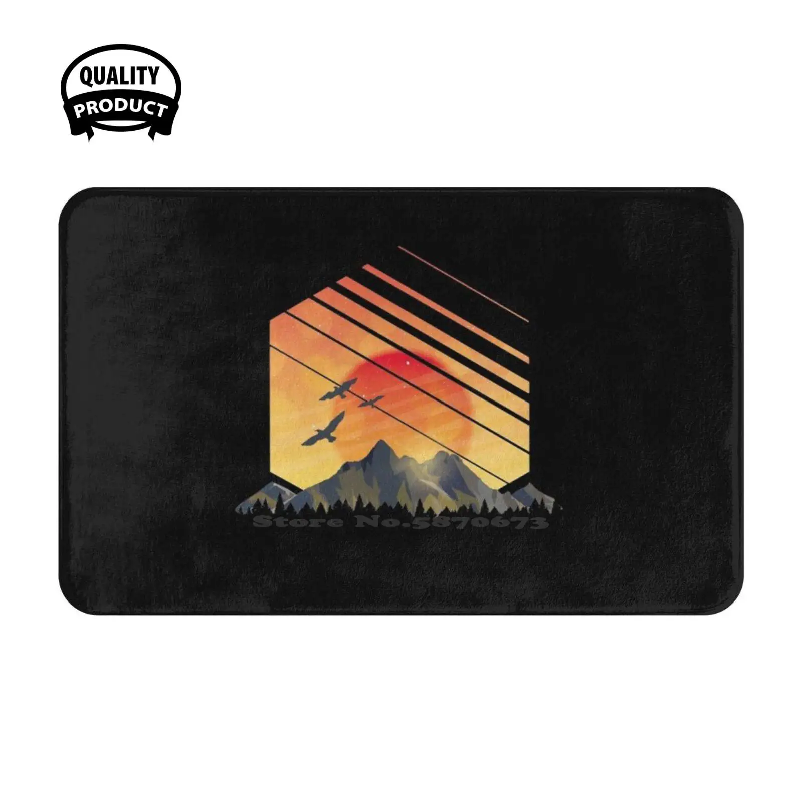 Идея подарка для отдыха Горный пейзаж Мягкая подушка Домашний ковер Дверной