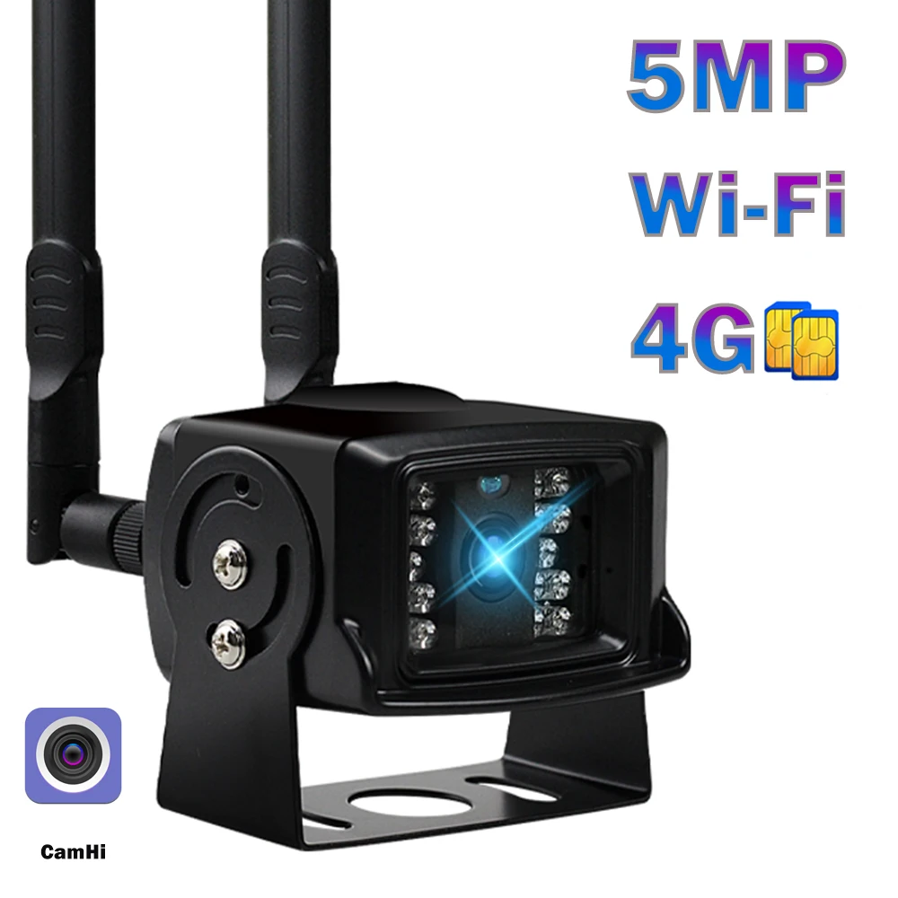 

IP-камера видеонаблюдения с поддержкой Wi-Fi, 4G, SIM-карты, 5 Мп, 1080P