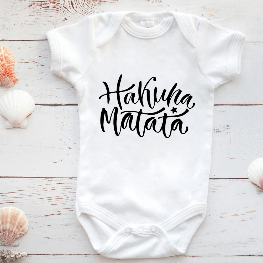 HAKUNA MATATA комбинезоны с принтом для новорожденных Повседневная универсальная