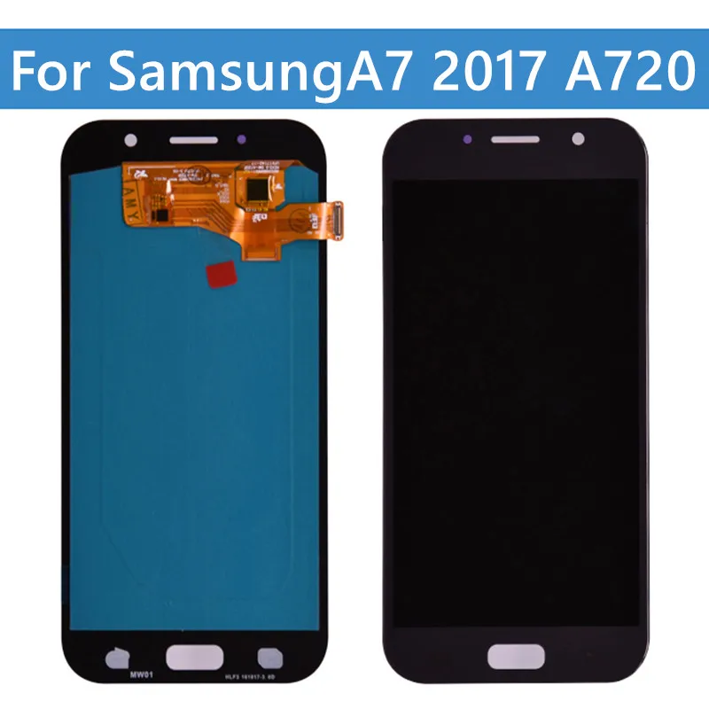 

Дисплей Super AMOLED для Samsung Galaxy A7 2017, A720, ЖК-дисплей, сенсорный экран, дигитайзер, замена для A720F, A720M, дисплей