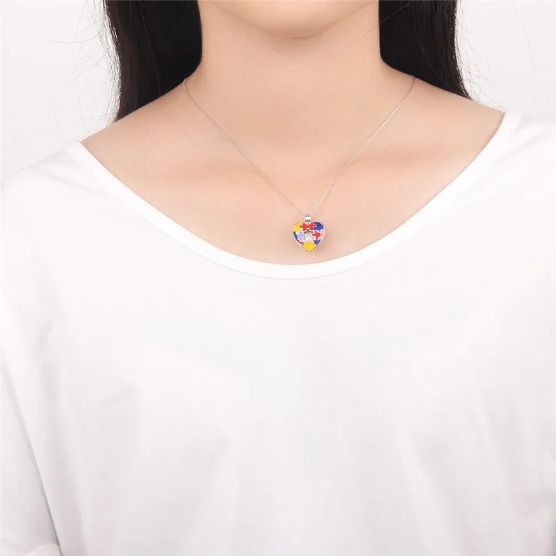 Кулон CLUCI из серебра 925 пробы с подвеской в виде осведомленности аутизма женское