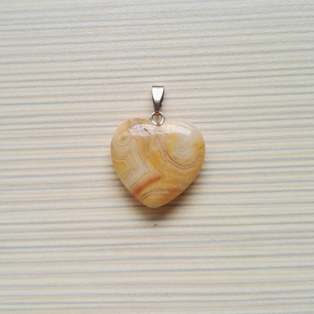 

Fashion 20MM natural crazy onyx heart shape pendants for jewelry making 24pcs 50pcs/lot Wholesale free shipping