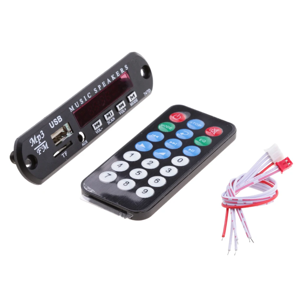 

12V MP3 WMA Decoder Plate Audio Module USB TF with Digital Display