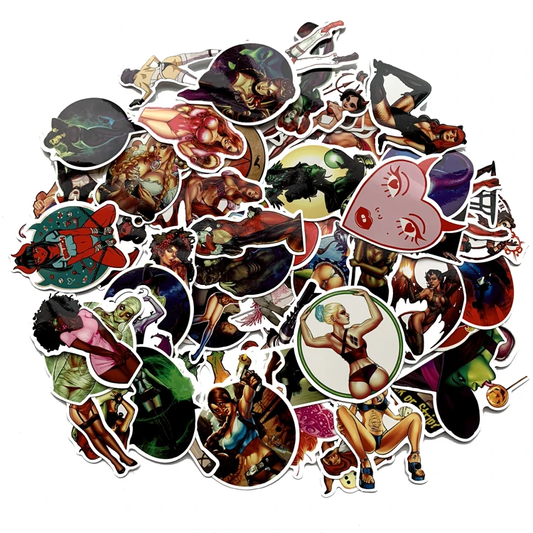 72 шт Сексуальная наклейка красоты для тележки рюкзак ПВХ скейтборд