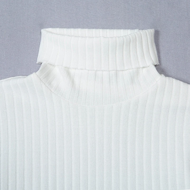 MIOFAR с высоким воротом из хлопка осеннее платье со свитером длинными рукавами