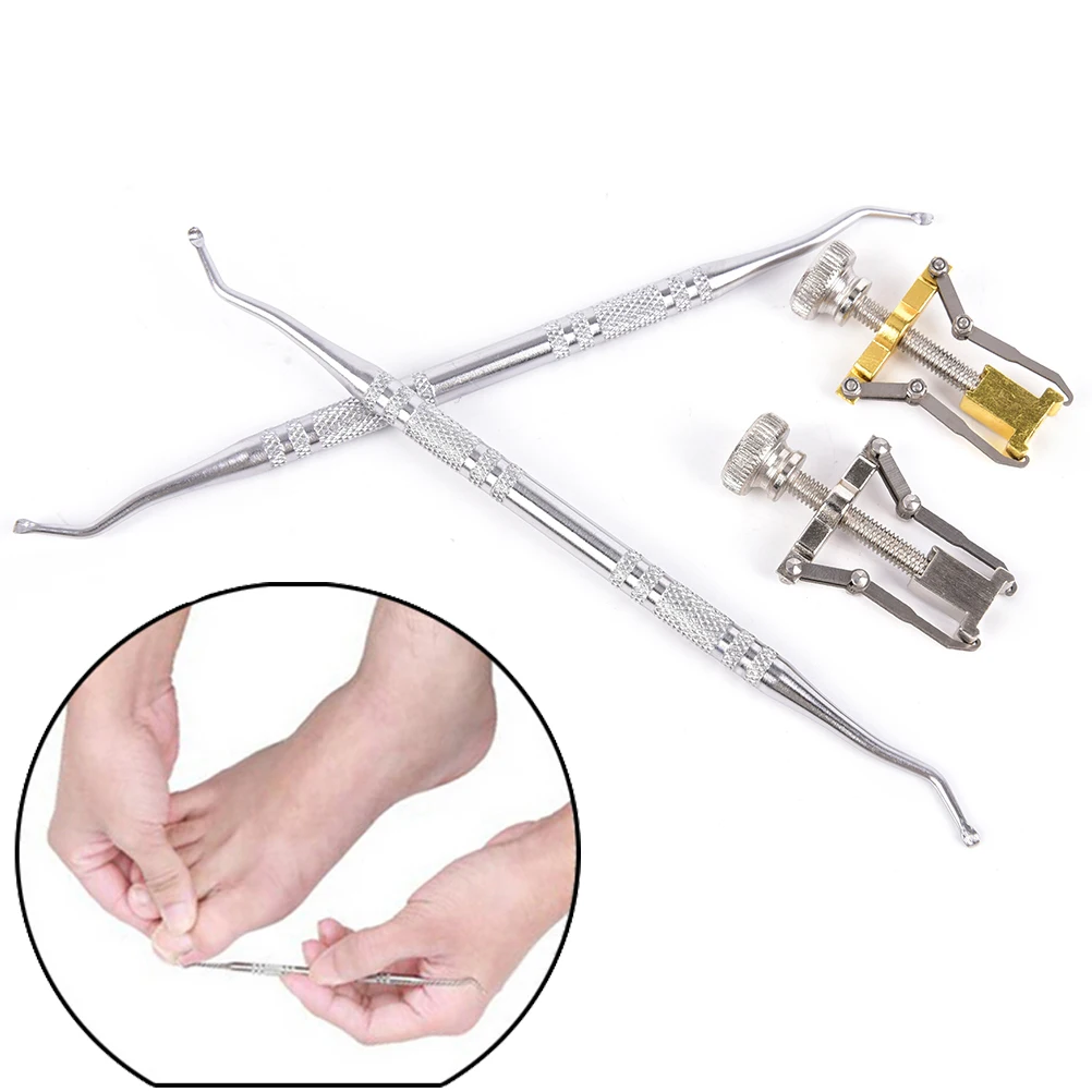 

2pcs/set Foot Toenail Ingrown Toe Nail Recover Correction Tool Treatment Pedicure Fixer Lifter Toe File Cleaner Hook Foot Care
