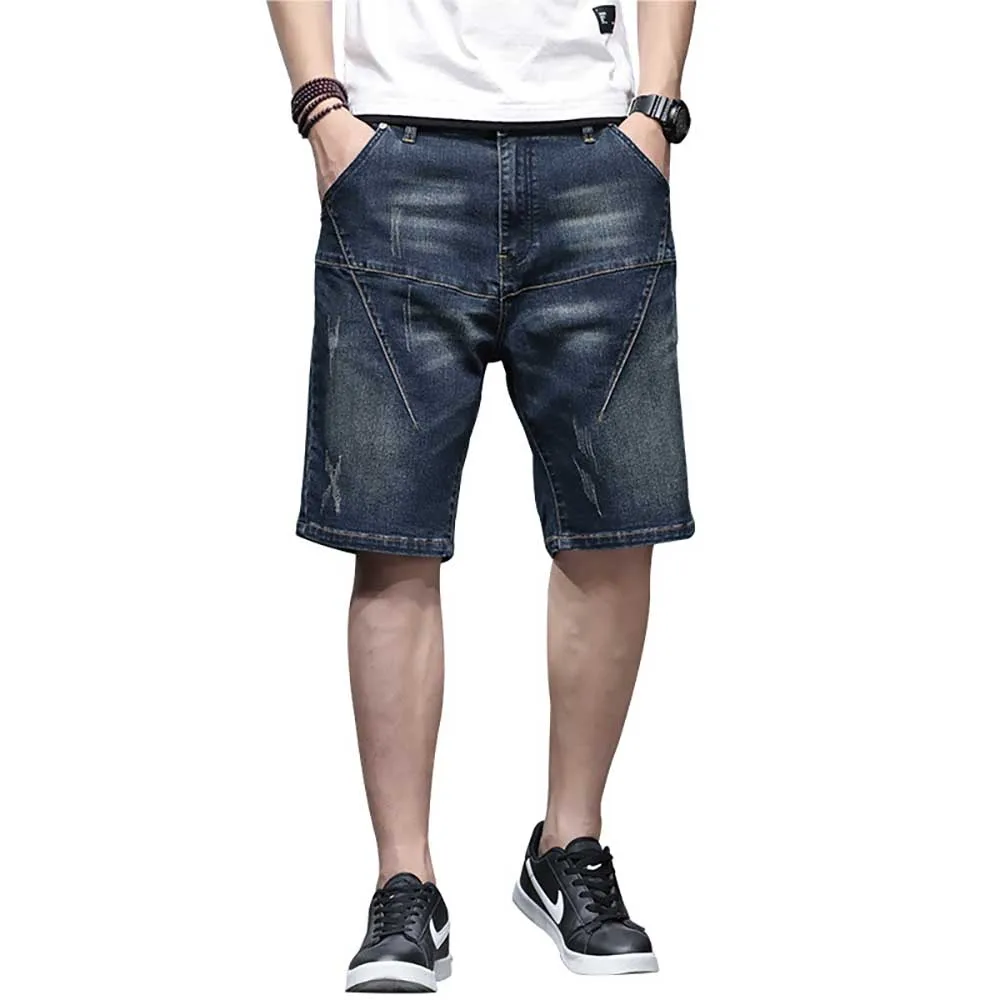 

New Fashon Sumemr Men Casual Shorts Baggy Denim Cotton Plus Size Straight Loose Jeans Short Plus Size Clothing