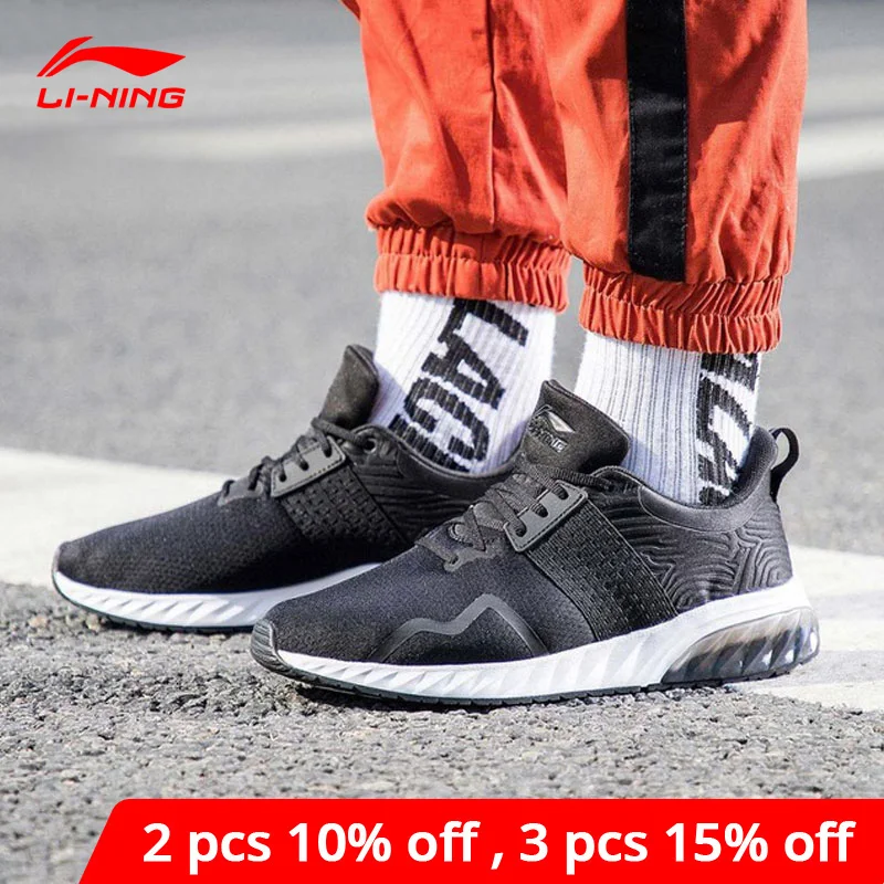 Li Ning Мужская блестящая обувь для образа жизни износостойкая с подушкой li ning