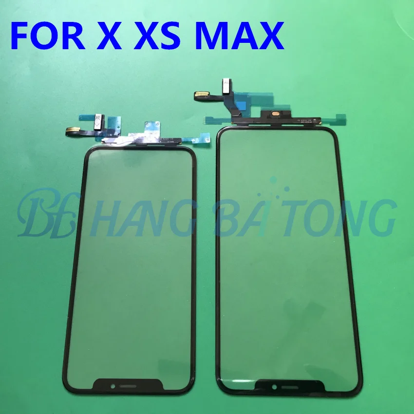 

10pcs tested new original touch screen digitizer for iPhone X XS MAX monitor front glass panel sensor with short flexible cable
