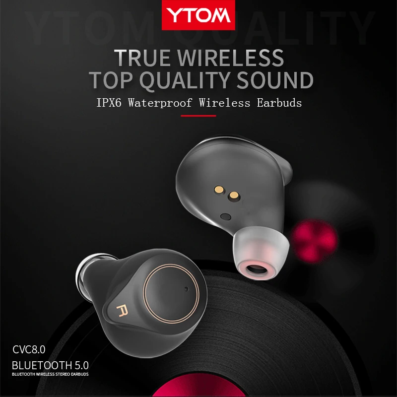 

T1 Bluetooth 5.0 Earphone support aptx AAC Wireless Headphones 6 hours music time with HD deep bass mini earbuds for smartphone