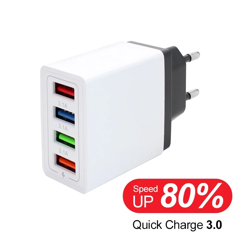 AC DC 220V 5V Универсальный Мощность адаптер питания 5 В 3A 1 3 4 Порты USB Зарядное