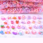 10 шт.лот детские ювелирные изделия кольца для девочек игрушки Детские Мультяшные Кольца конфеты цветок животное Бант Набор колец на палец