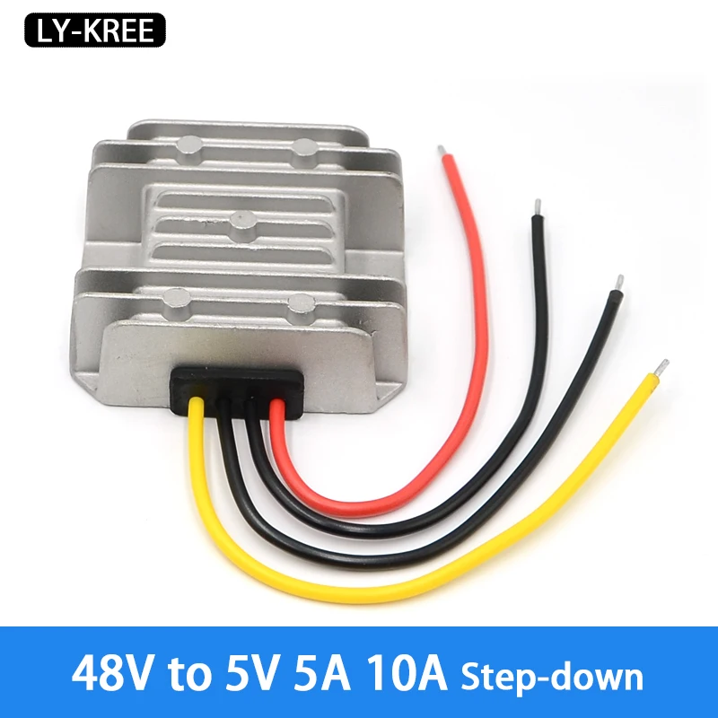 Ly kree DC step down module 48V to 5V 5A 10A преобразователь питания водонепроницаемый источник