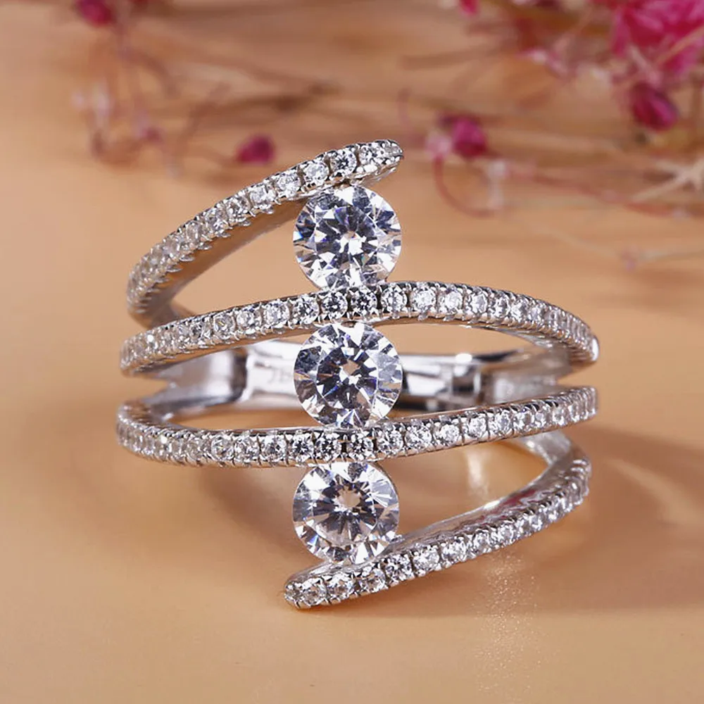 irregular layered stackable rings for women zircon diamonds white gold silver color jewelry bijoux fashion party accessory gifts
irregular layered stackable rings for women zircon diamonds white gold silver color jewelry bijoux fashion party accessory gifts